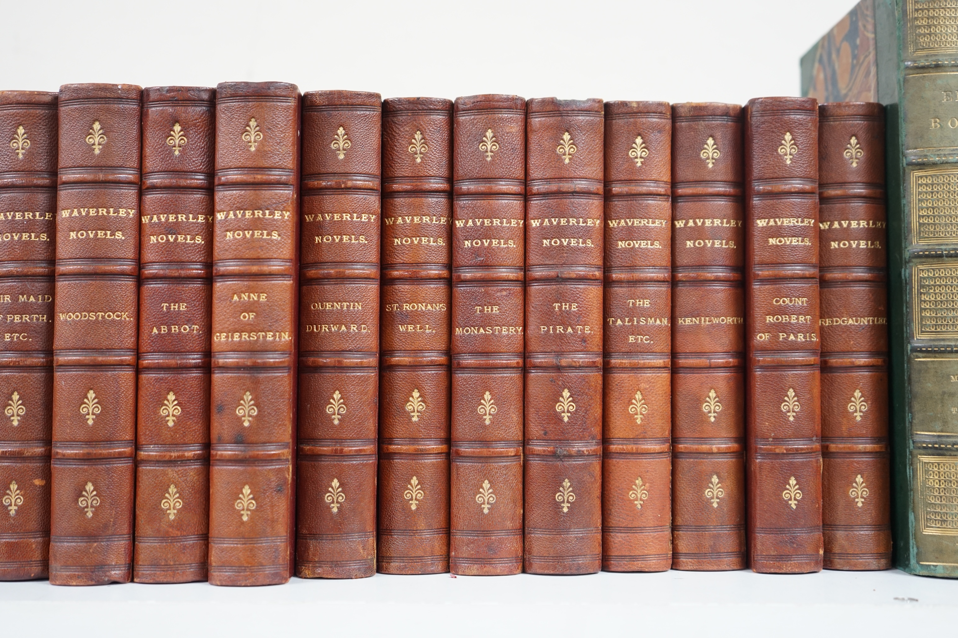 Scott, Sir Walter - Waverley Novels, Centenary Edition, 8vo. half morocco, 25 vols, A & C Black, Edinburgh 1871